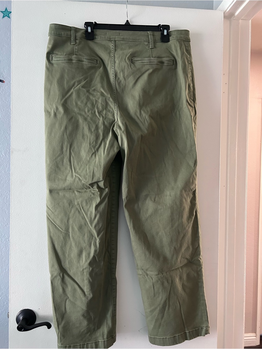 LC Lauren Conrad Olive Green Wide Leg Pants with Patch Pockets - Picture 2 of 3